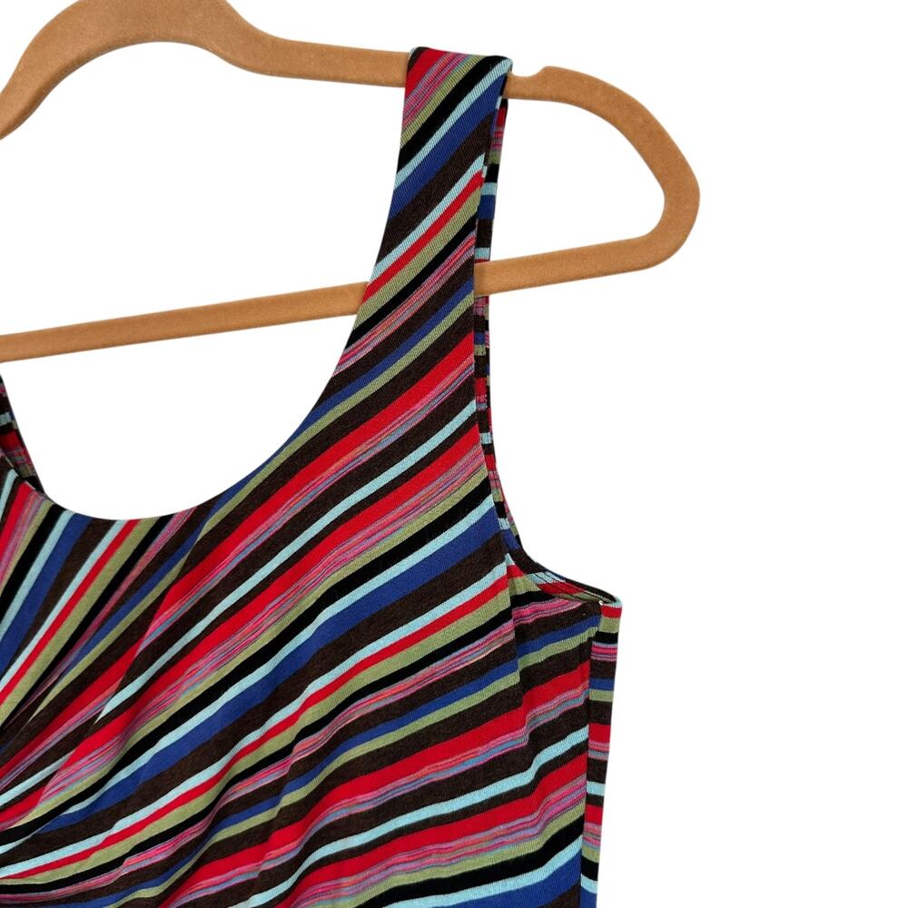 BAILEY 44 Anthropologie Rainbow Striped Luca Ruched Jersey Midi Maxi Dress Small - Picture 5 of 11